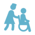 Nurse pushing wheelchair icon